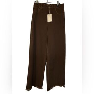Easel Brown Wide Leg High Waisted Jeans